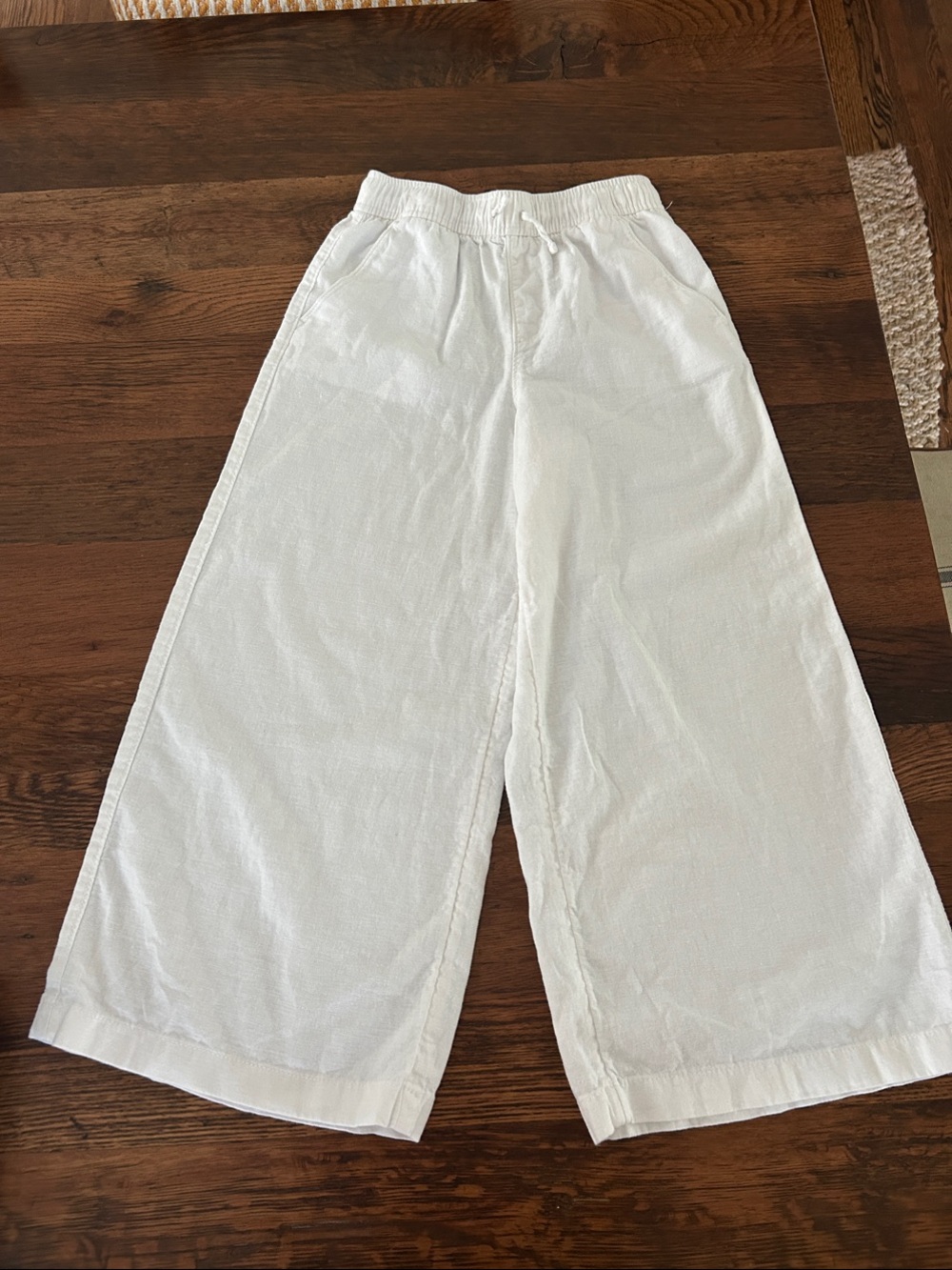 Old Navy White Linen Wide-Leg Pants